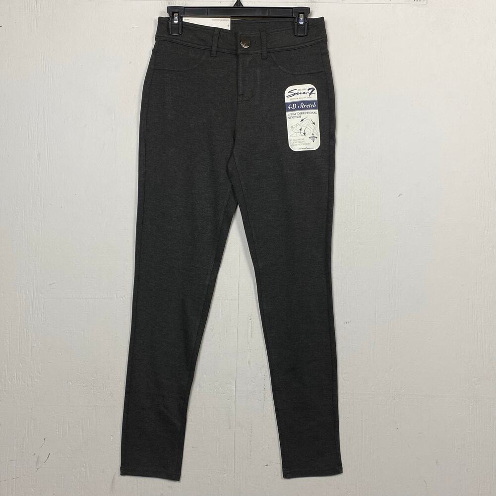 Seven7 Heather Charcoal Stretch Pull On Legging Pants Size 4